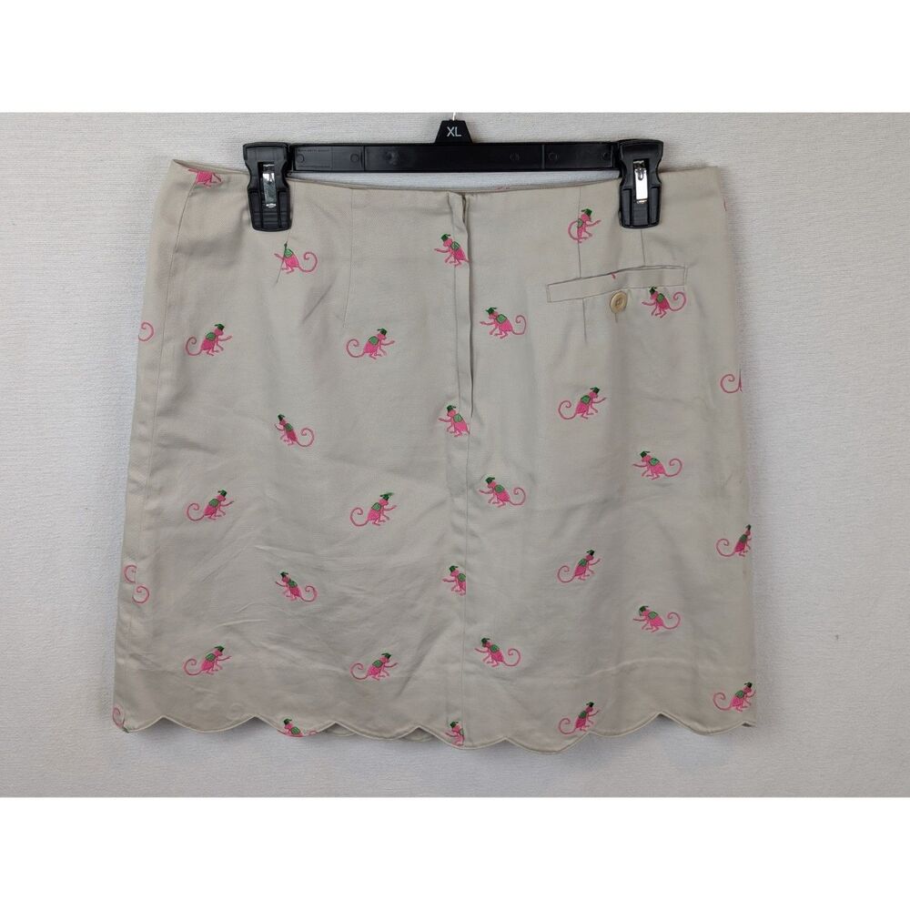 Lilly Pulitzer Monkey Embroidered Lined Tan/Khaki Skirt Women's Size 8 - Picture 5 of 13